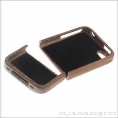 Apple iPhone 4 4S Walnut Wood Stacks Tower Pattern Cover Case With Retail Package - Brown